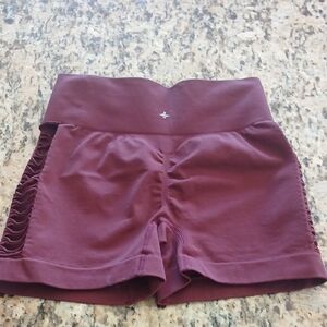 Halara High-Waist Laced Side Women's Shorts - Burgundy